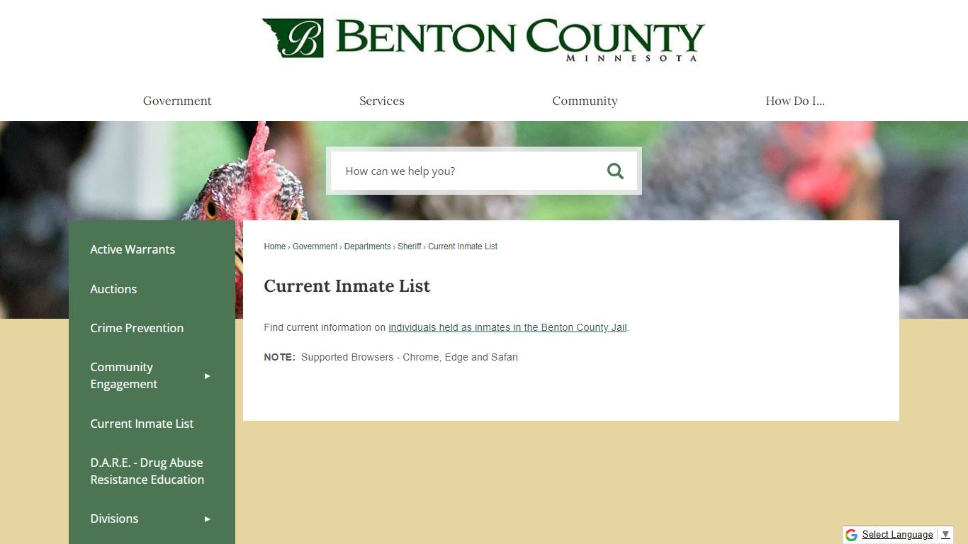 Current Inmate List | Benton County, MN